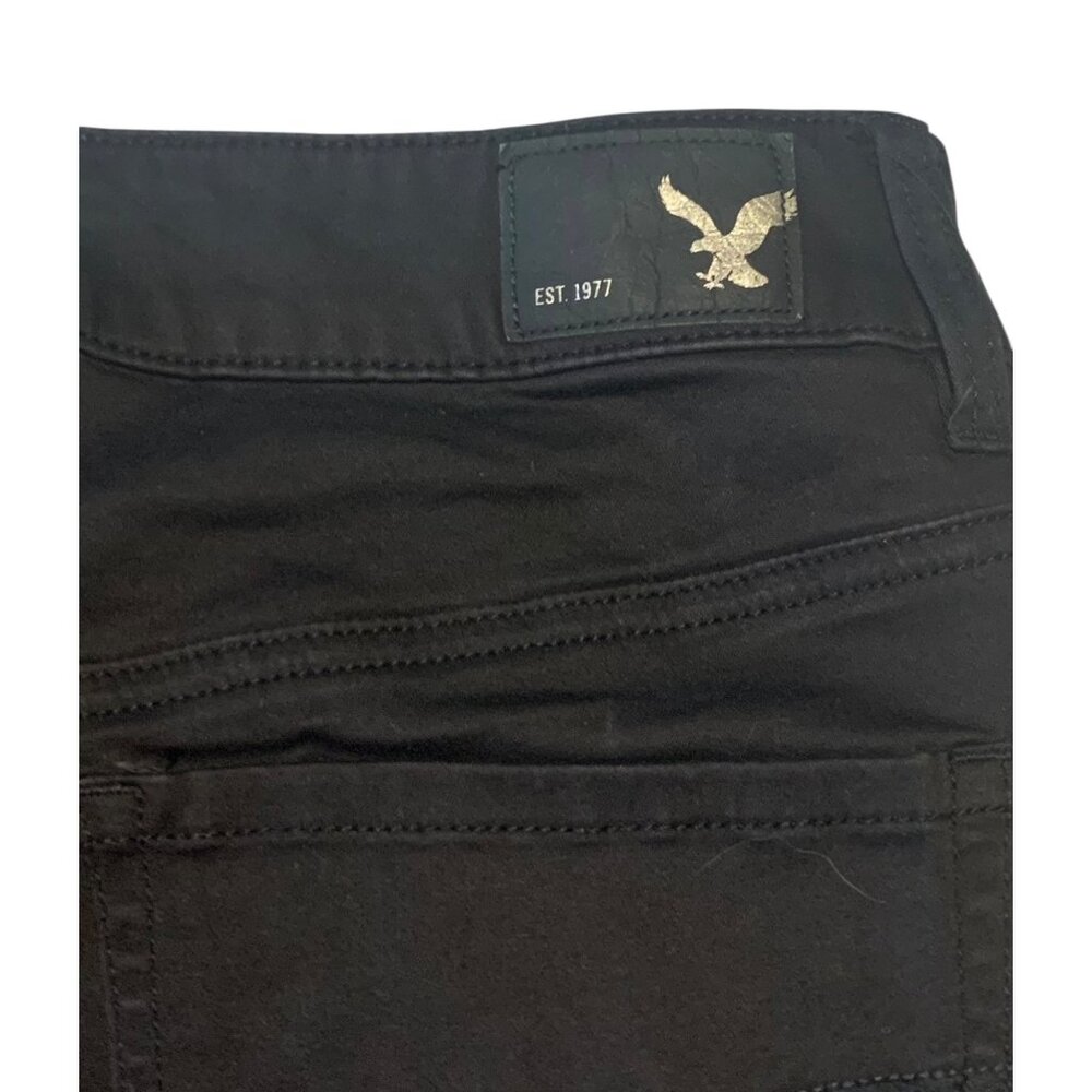 American Eagle Solid Black Super Stretch Hi-Rise … - image 7
